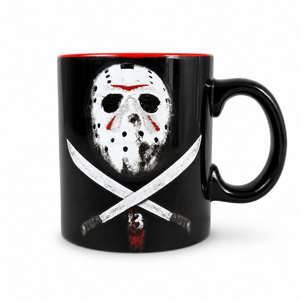 Friday The 13th Jason Voorhees Freddy 20oz Ceramic Mug Silver Buffalo Horror